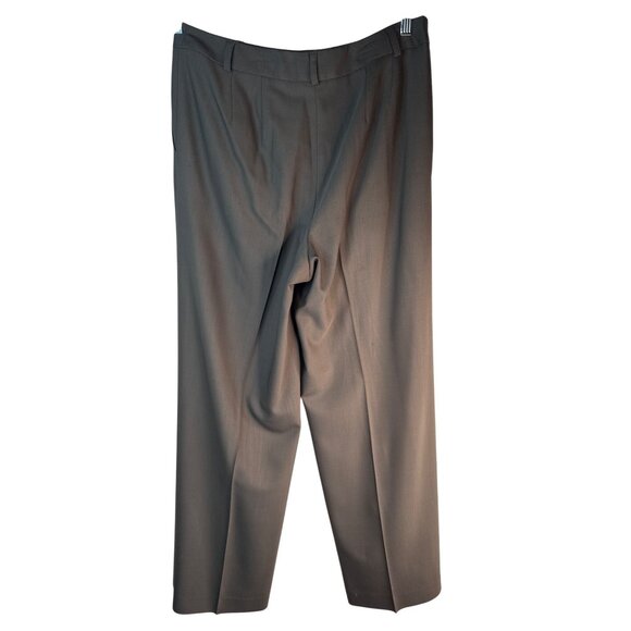 Talbots Italian Wool Blend High Rise Pleated Trousers Gray Professional Pants - Picture 2 of 16